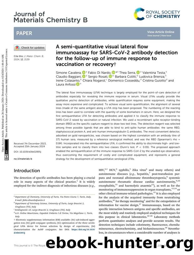 A semi-quantitative visual lateral flow immunoassay for SARS-CoV-2 antibody detection for the follow-up of immune response to vaccination or recovery by unknow