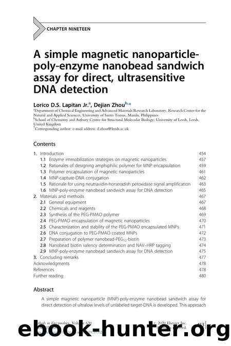 A simple magnetic nanoparticle-poly-enzyme nanobead sandwich assay for direct, ultrasensitive DNA detection by Lorico D.S. Lapitan & Dejian Zhou