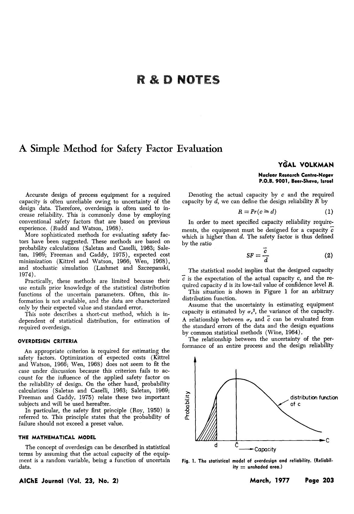 A simple method for safety factor evaluation by Unknown