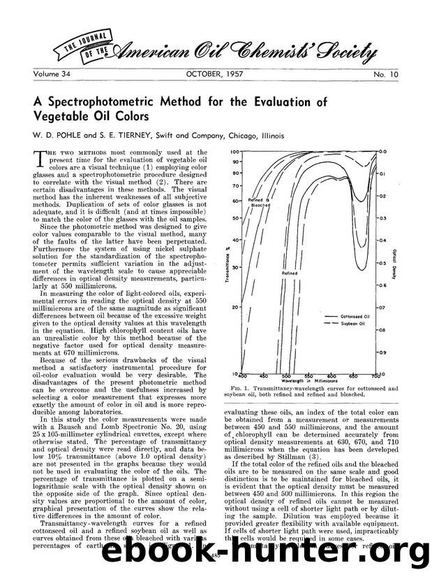 A spectrophotometric method for the evaluation of vegetable oil colors by Unknown