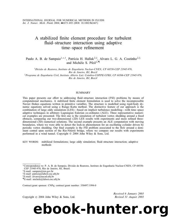 A stabilized finite element procedure for turbulent fluid-structure interaction using adaptive time-space refinement by Unknown