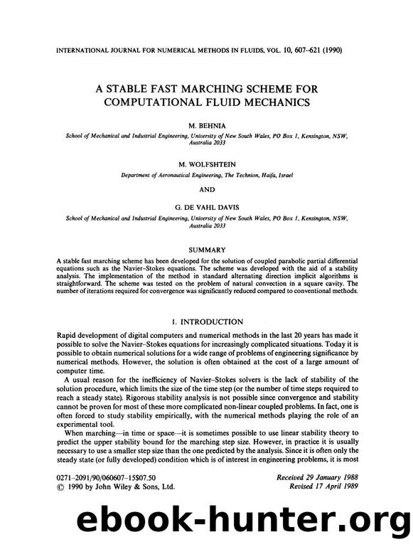 A stable fast marching scheme for computational fluid mechanics by Unknown