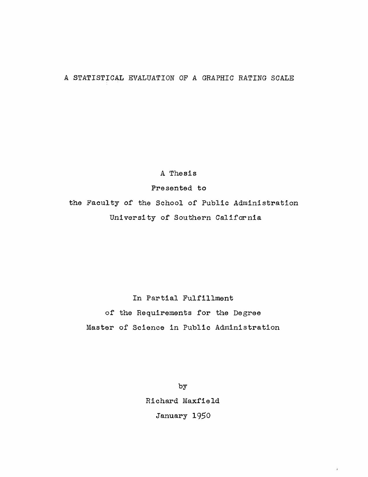 A statistical evaluation of a graphic rating scale by Maxfield Richard