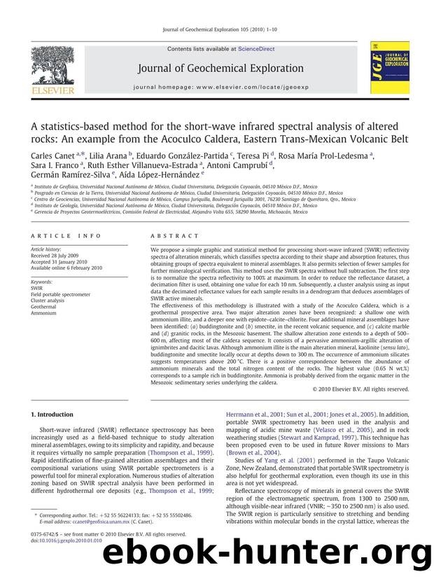 A statistics-based method for the short-wave infrared spectral analysis of altered rocks: An example from the Acoculco Caldera, Eastern Trans-Mexican Volcanic Belt by unknow