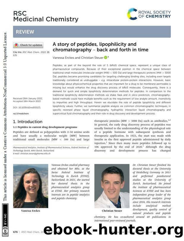 A story of peptides, lipophilicity and chromatography â back and forth in time by Vanessa Erckes & Christian Steuer