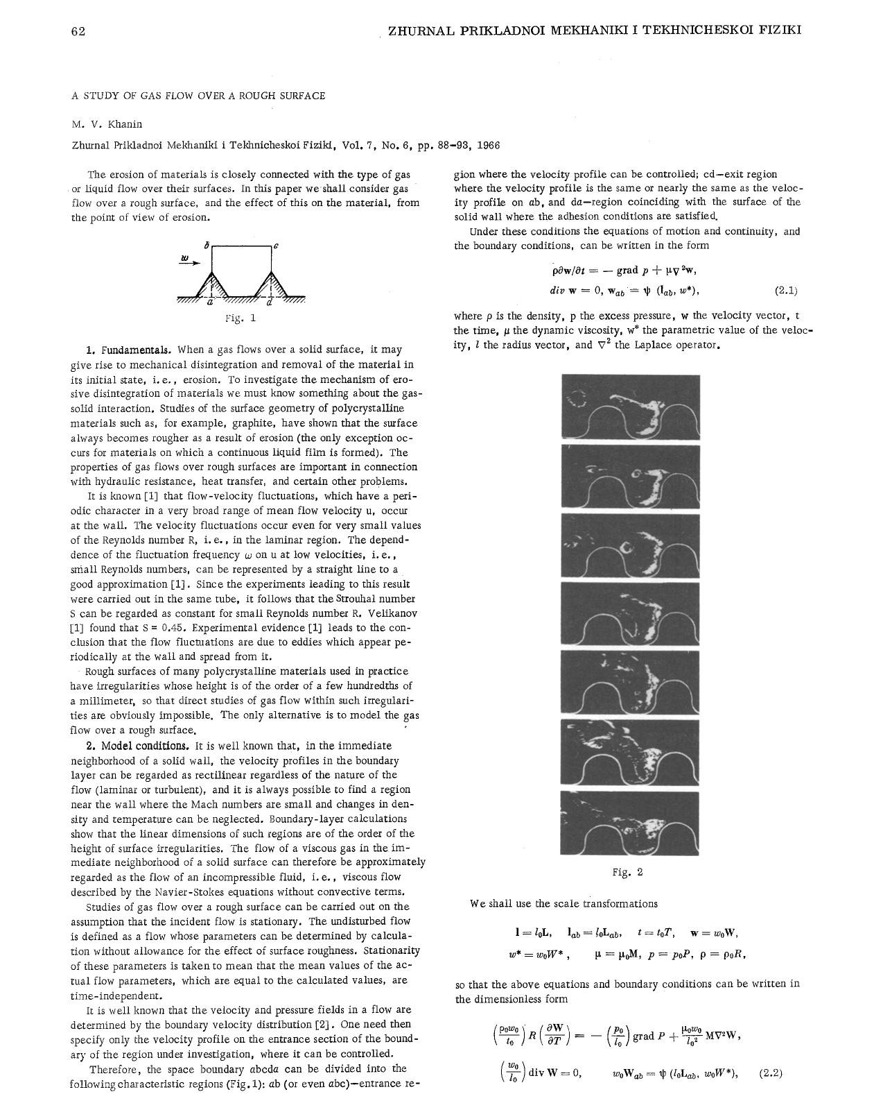 A study of gas flow over a rough surface by Unknown
