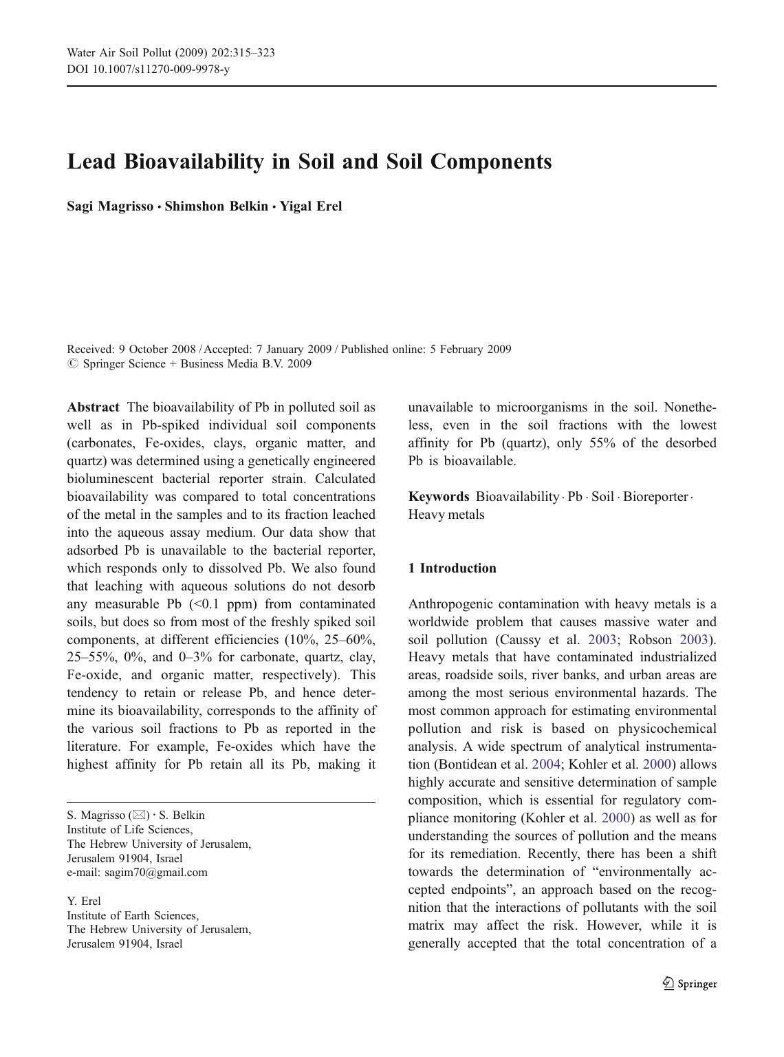 A study of heavy metal contamination in the Rhondda Fawr, South Wales by Unknown