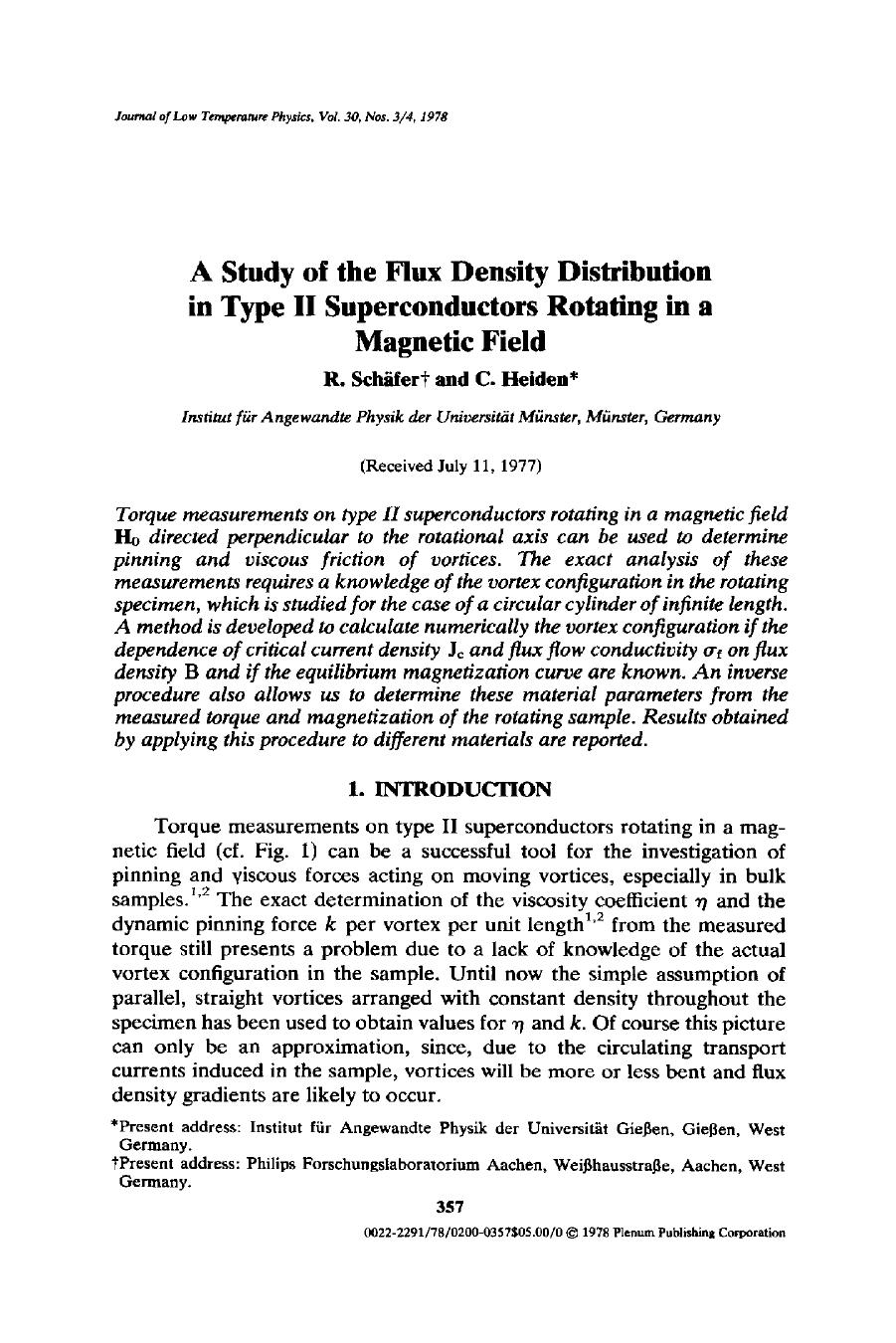 A study of the flux density distribution in type II superconductors rotating in a magnetic field by Unknown