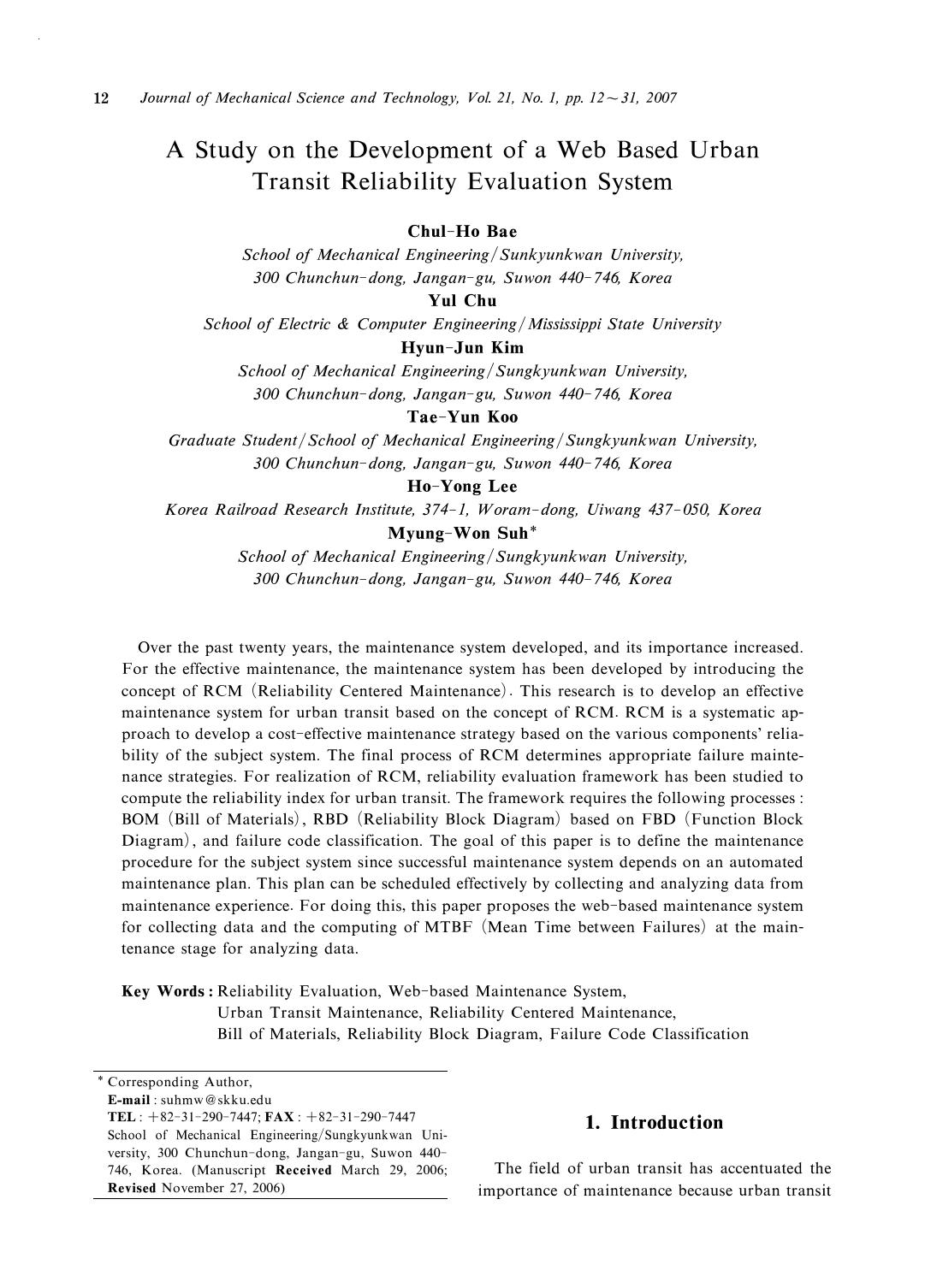 A study on the development of a web based urban transit reliability evaluation system by Unknown