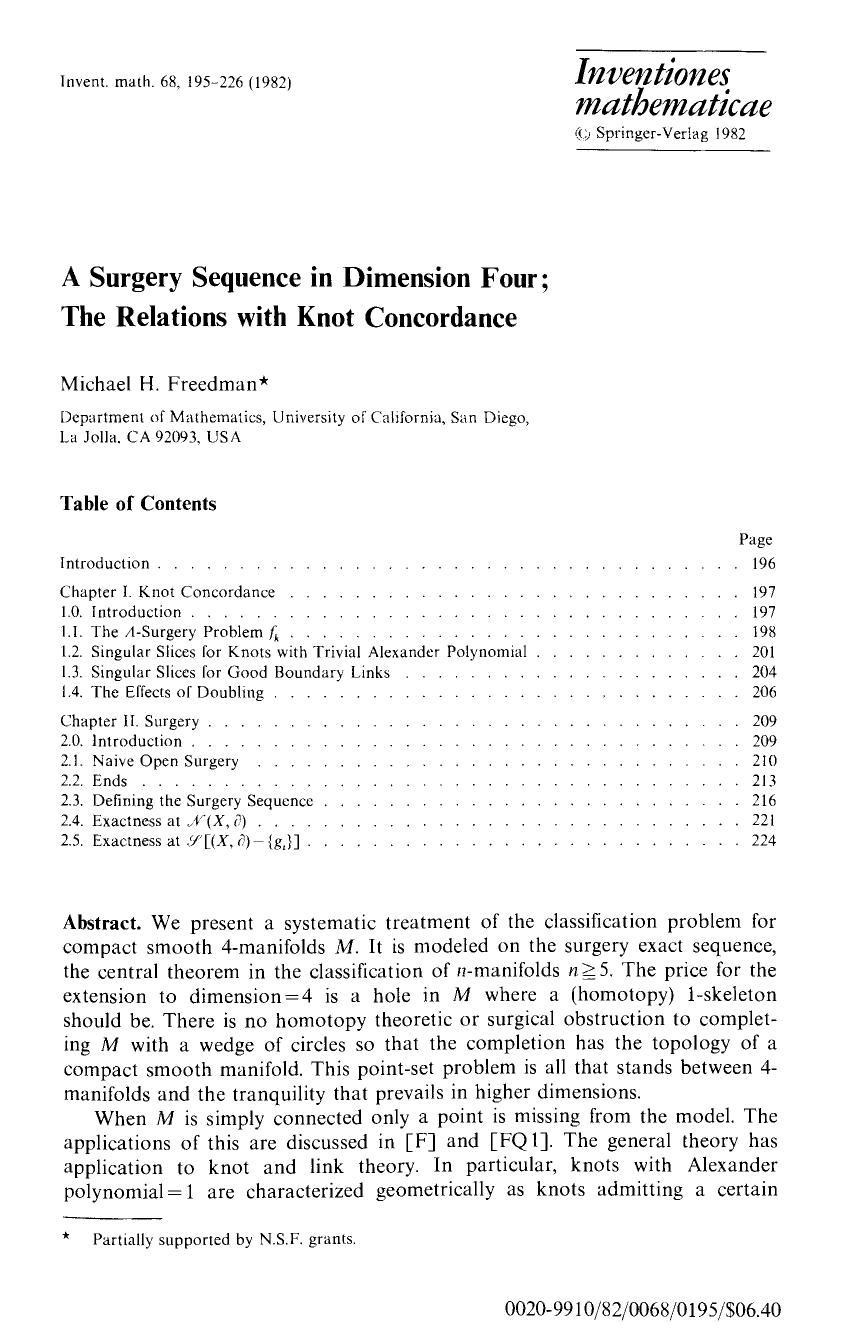 A surgery sequence in dimension four; the relations with knot concordance by Unknown