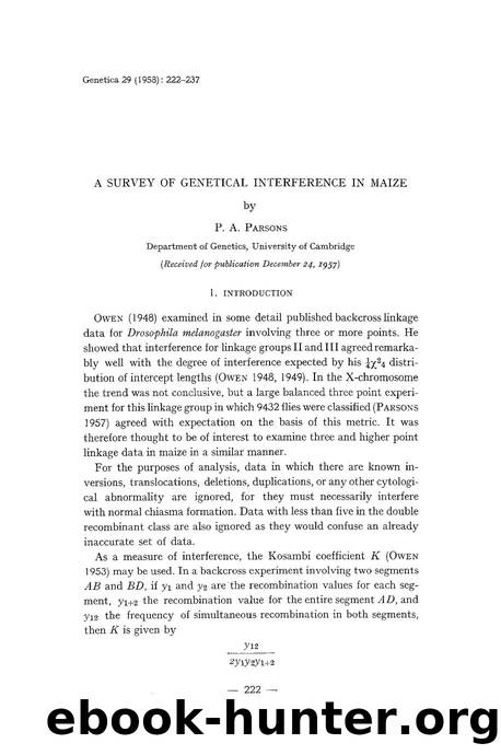 A survey of genetical interference in maize by Unknown