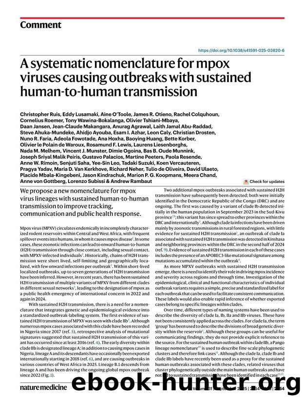 A systematic nomenclature for mpox viruses causing outbreaks with sustained human-to-human transmission by unknow