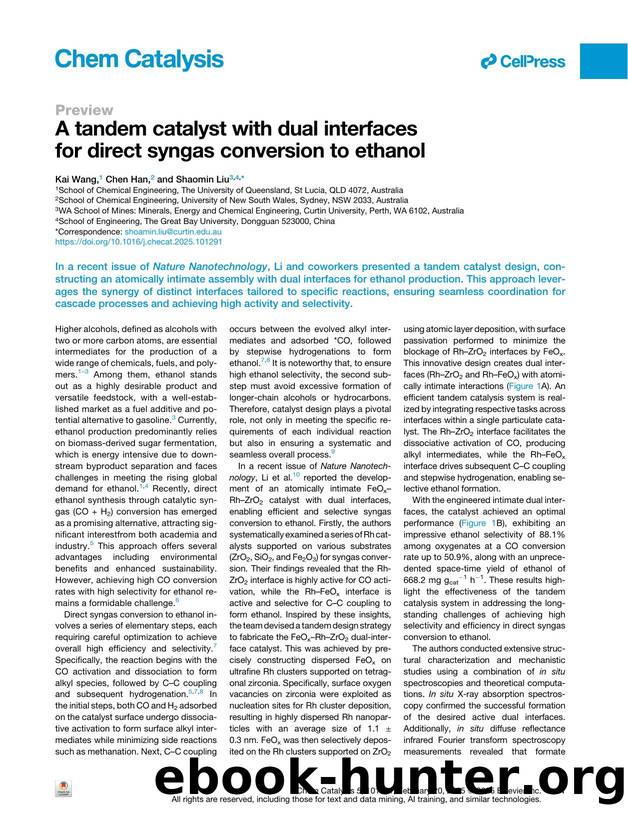 A tandem catalyst with dual interfaces for direct syngas conversion to ethanol by Kai Wang & Chen Han & Shaomin Liu