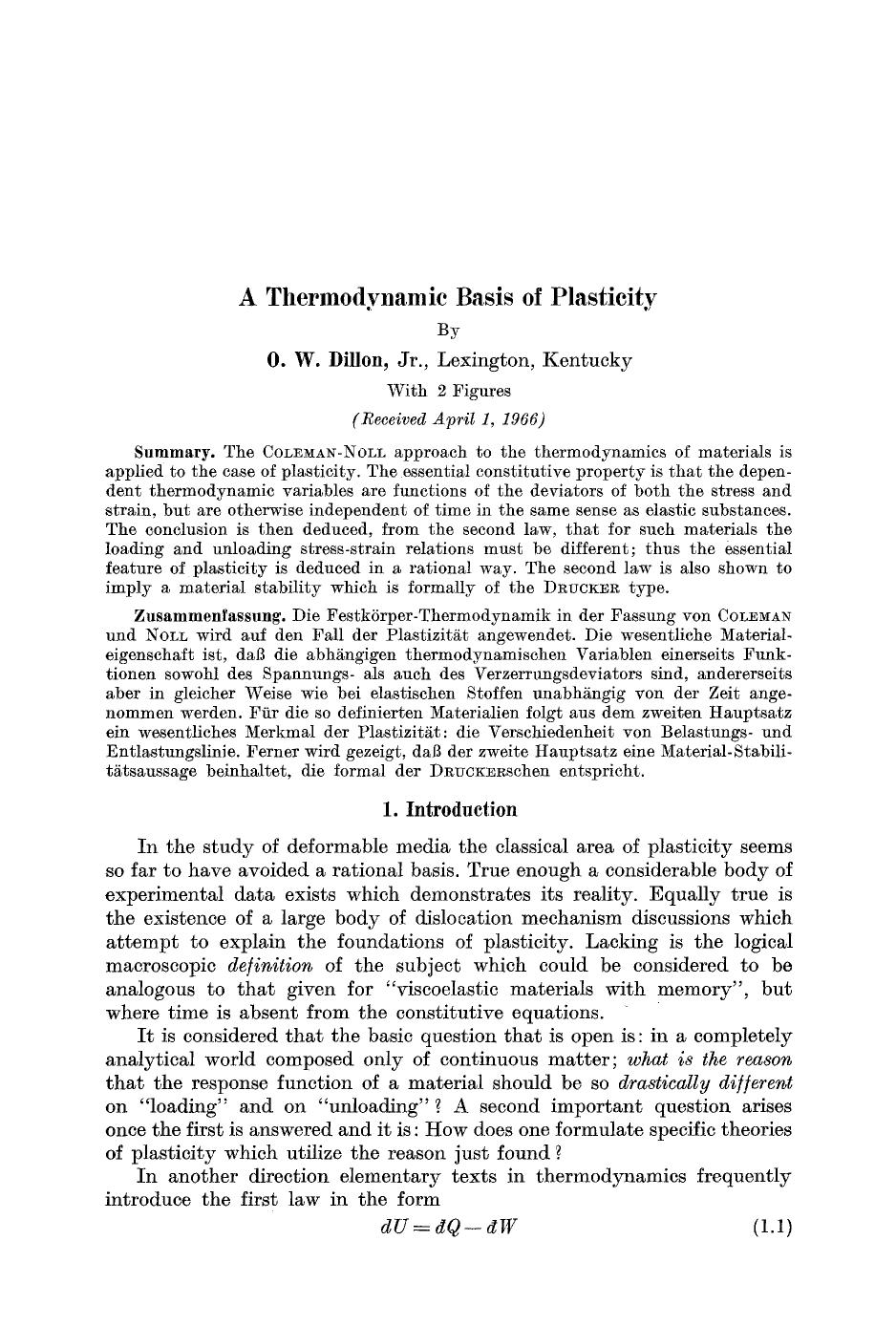 A thermodynamic basis of plasticity by Unknown