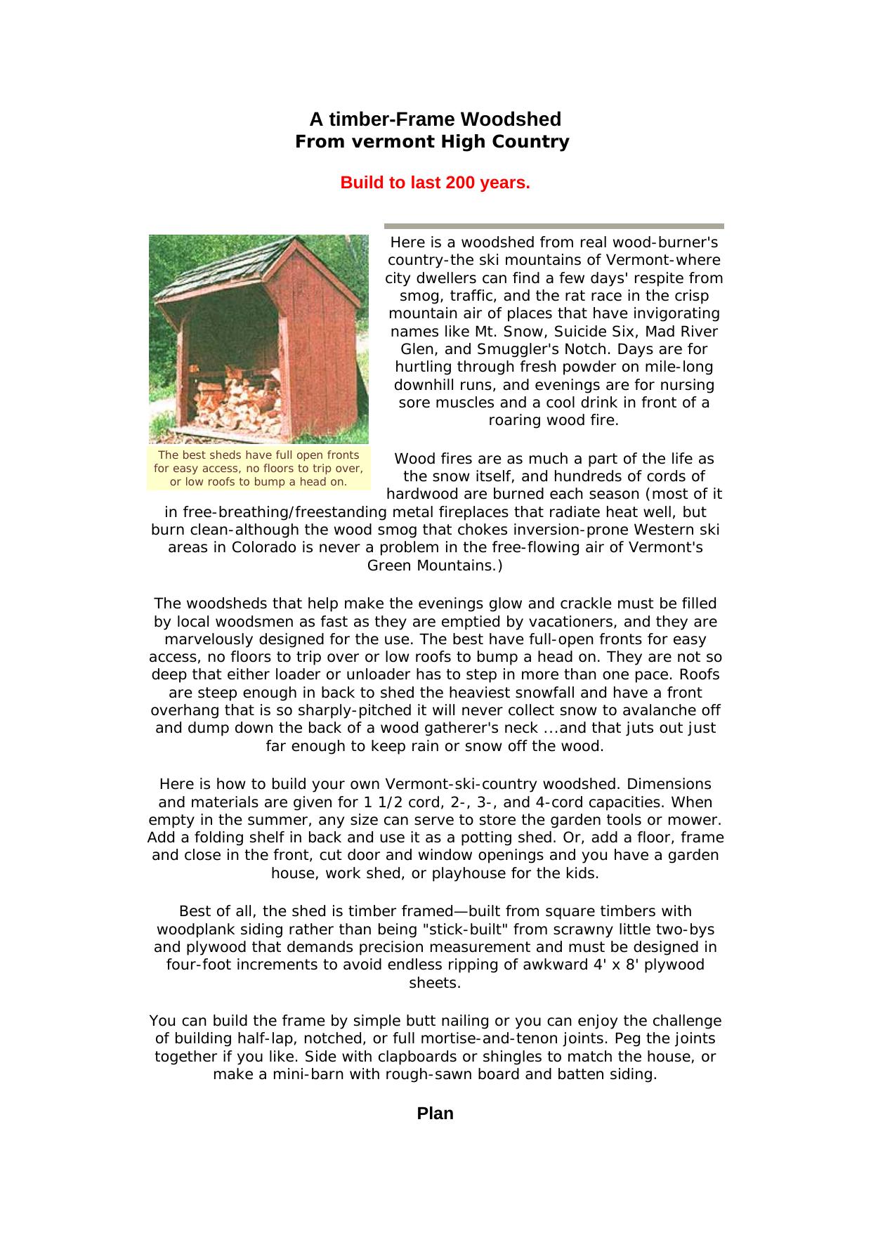 A timber-Frame Woodshed by Home