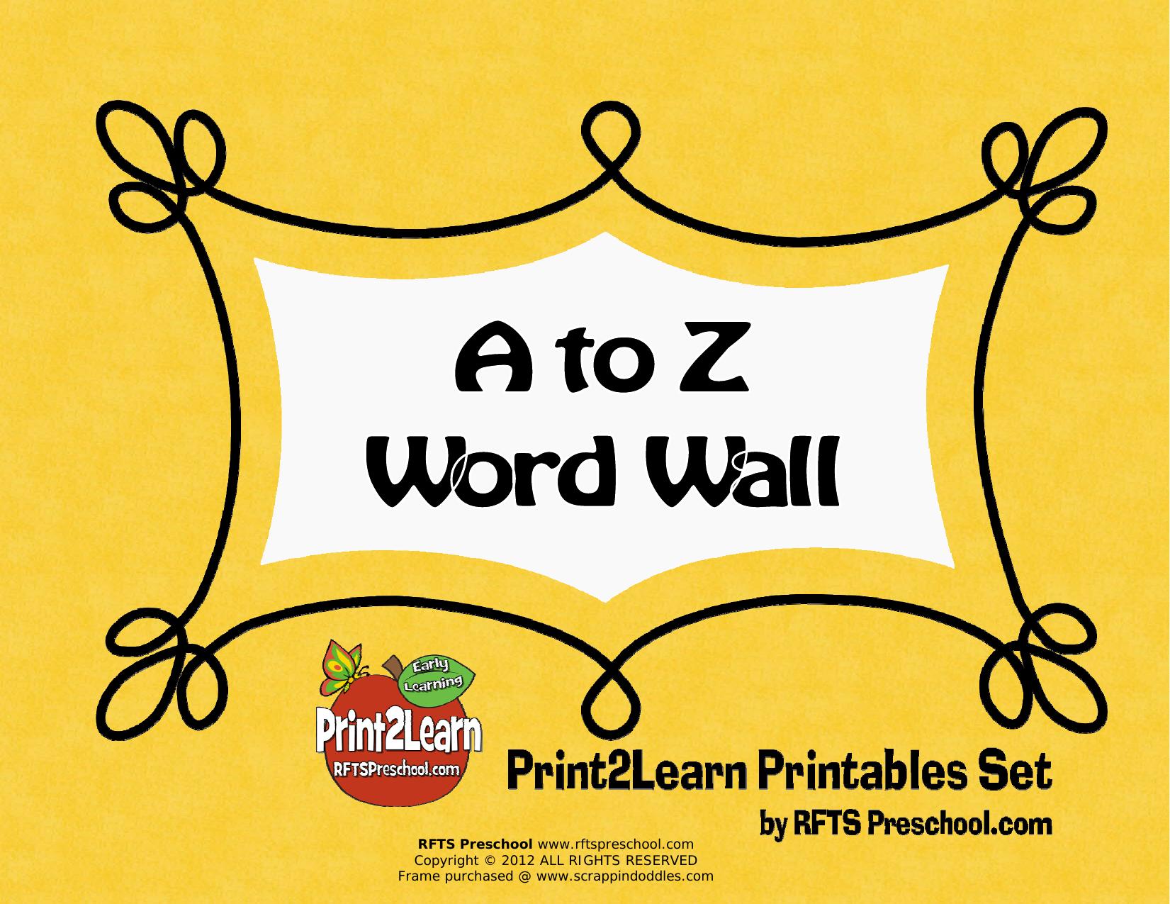 A to Z Word Wall by RFTS PreK-Kindergarten