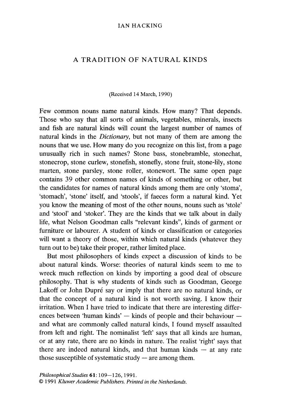 A tradition of natural kinds by A Tradition of Natural Kinds (1991)