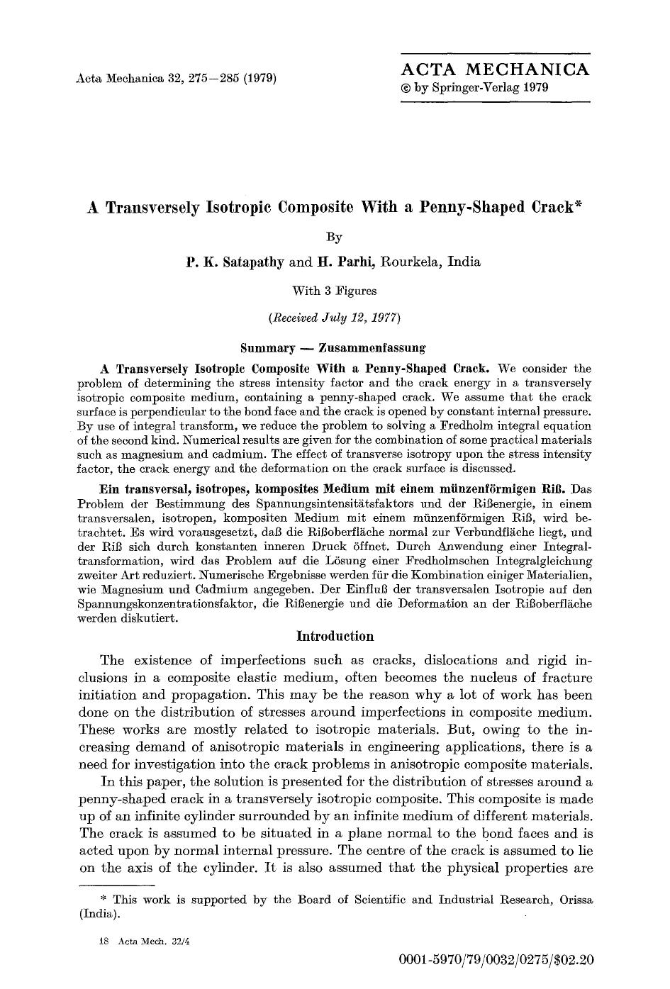 A transversely isotropic composite with a penny-shaped crack by Unknown