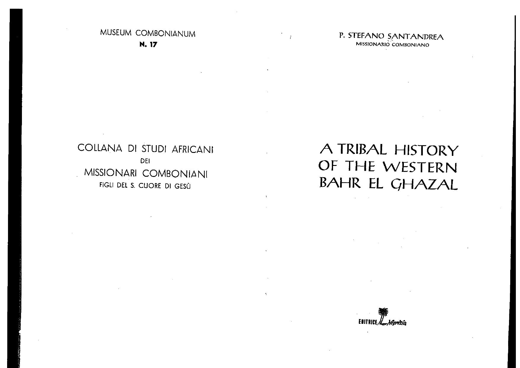 A tribal history of the western Bahr el Ghazal by Stefano Santandrea