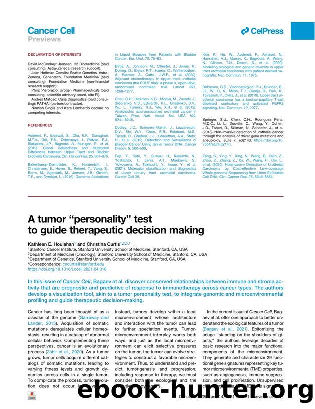 A tumor &#x201c;personality&#x201d; test to guide therapeutic decision making by Kathleen E. Houlahan & Christina Curtis