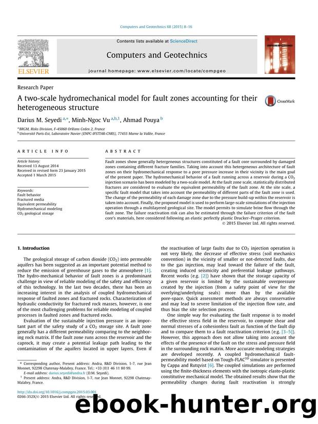 A two-scale hydromechanical model for fault zones accounting for their heterogeneous structure by Darius M. Seyedi & Minh-Ngoc Vu & Ahmad Pouya