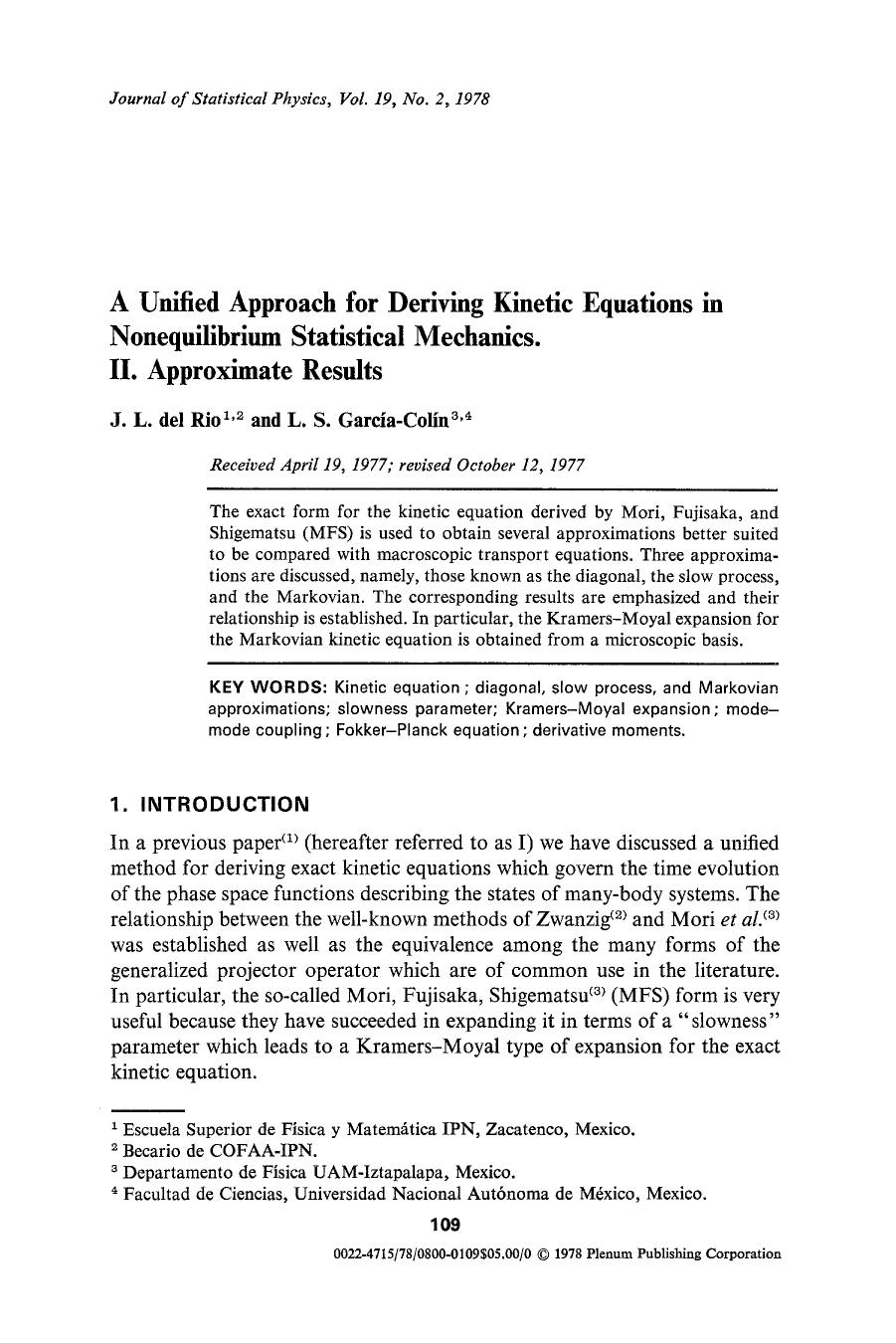 A unified approach for deriving kinetic equations in nonequilibrium statistical mechanics. II. Approximate results by Unknown