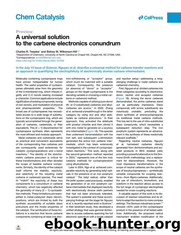 A universal solution to the carbene electronics conundrum by Charles R. Teeples & Sidney M. Wilkerson-Hill