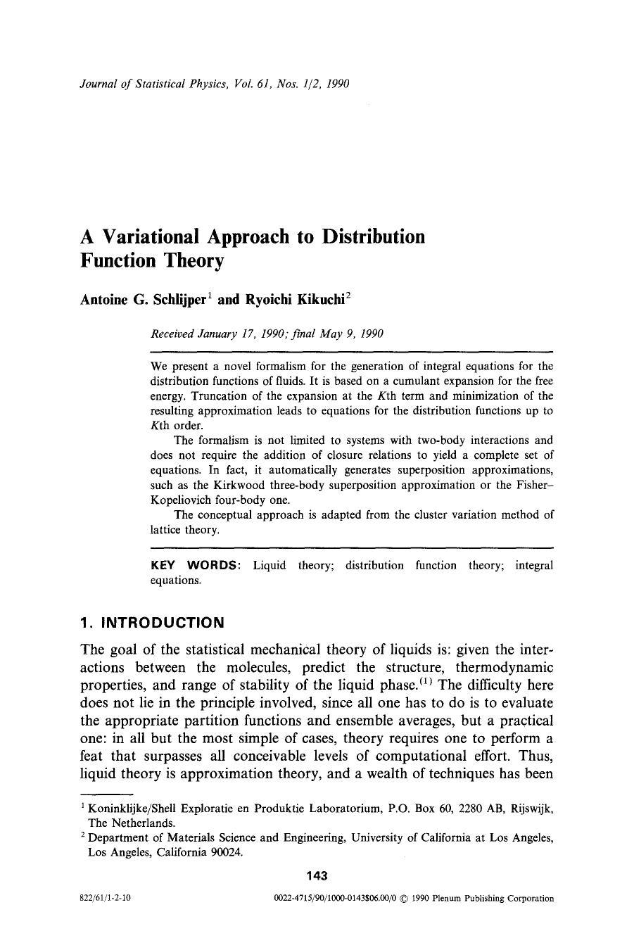 A variational approach to distribution function theory by Unknown