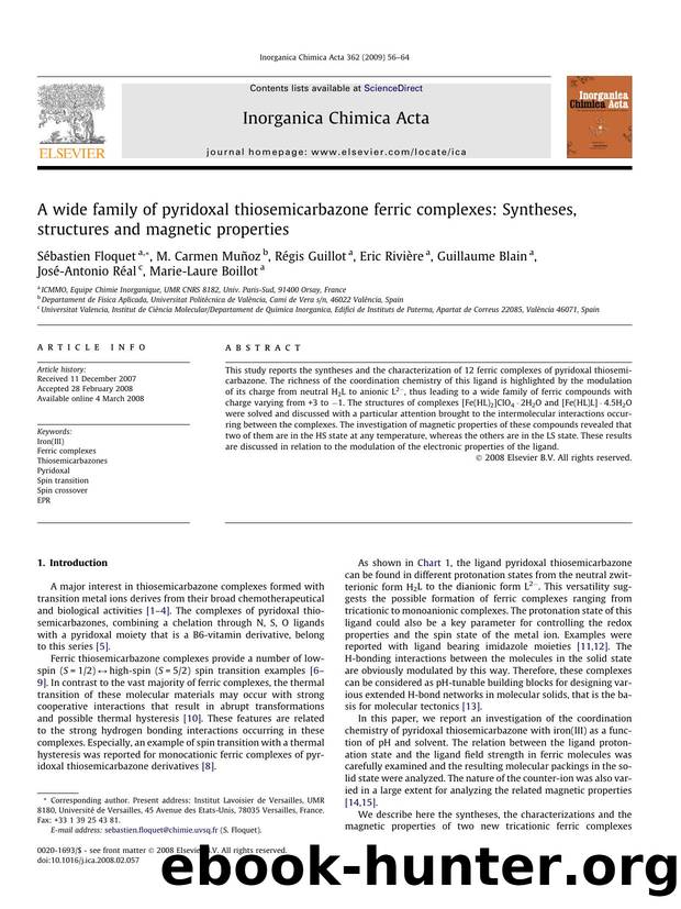 A wide family of pyridoxal thiosemicarbazone ferric complexes: Syntheses, structures and magnetic properties by unknow