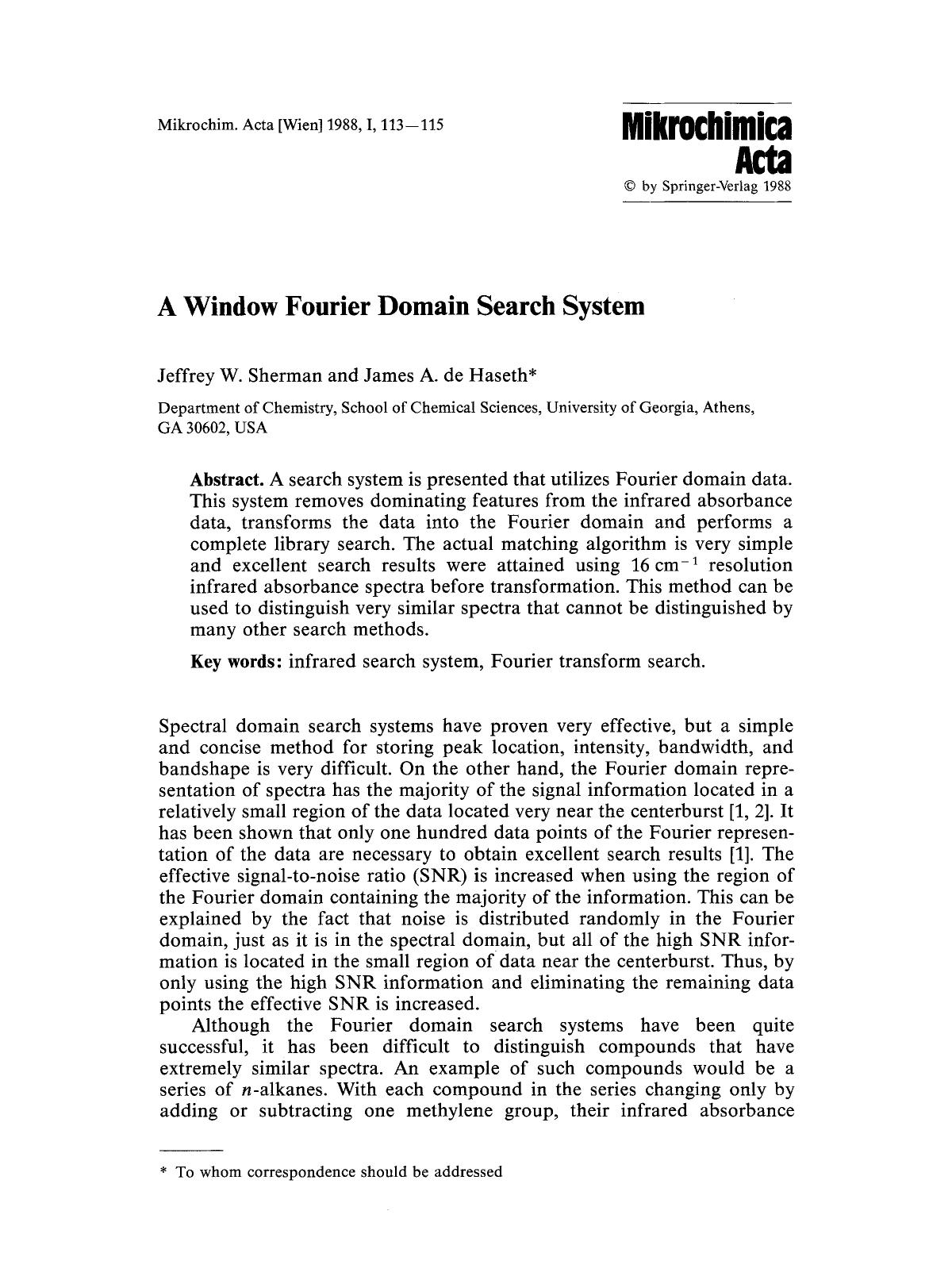 A window fourier domain search system by Unknown