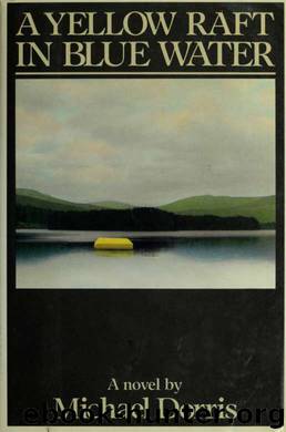 A yellow raft in blue water by Dorris Michael