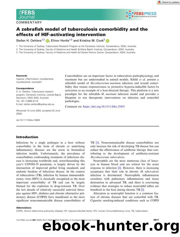 A zebrafish model of tuberculosis comorbidity and the effects of HIFâactivating intervention by Unknown
