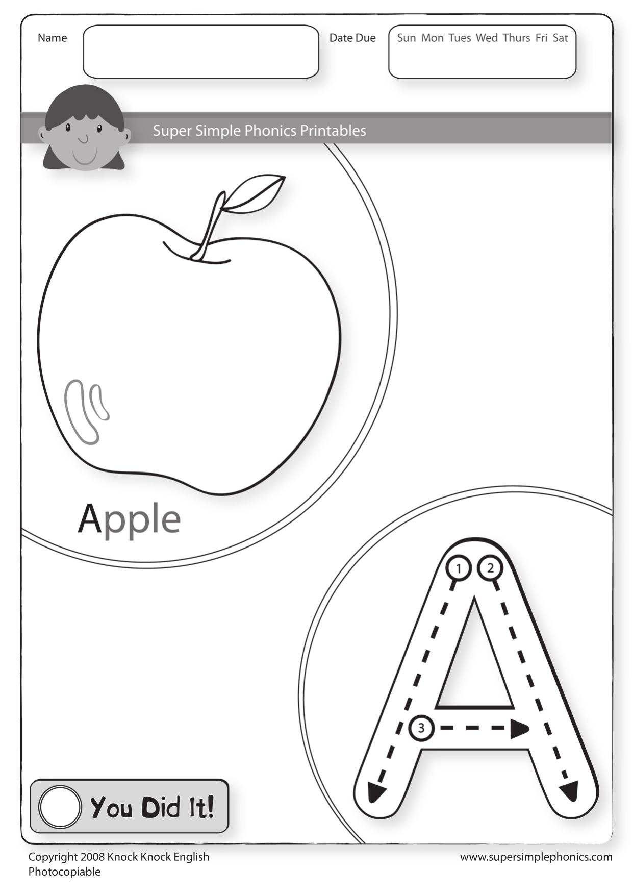 A-Z Coloring Printable (A) by Unknown