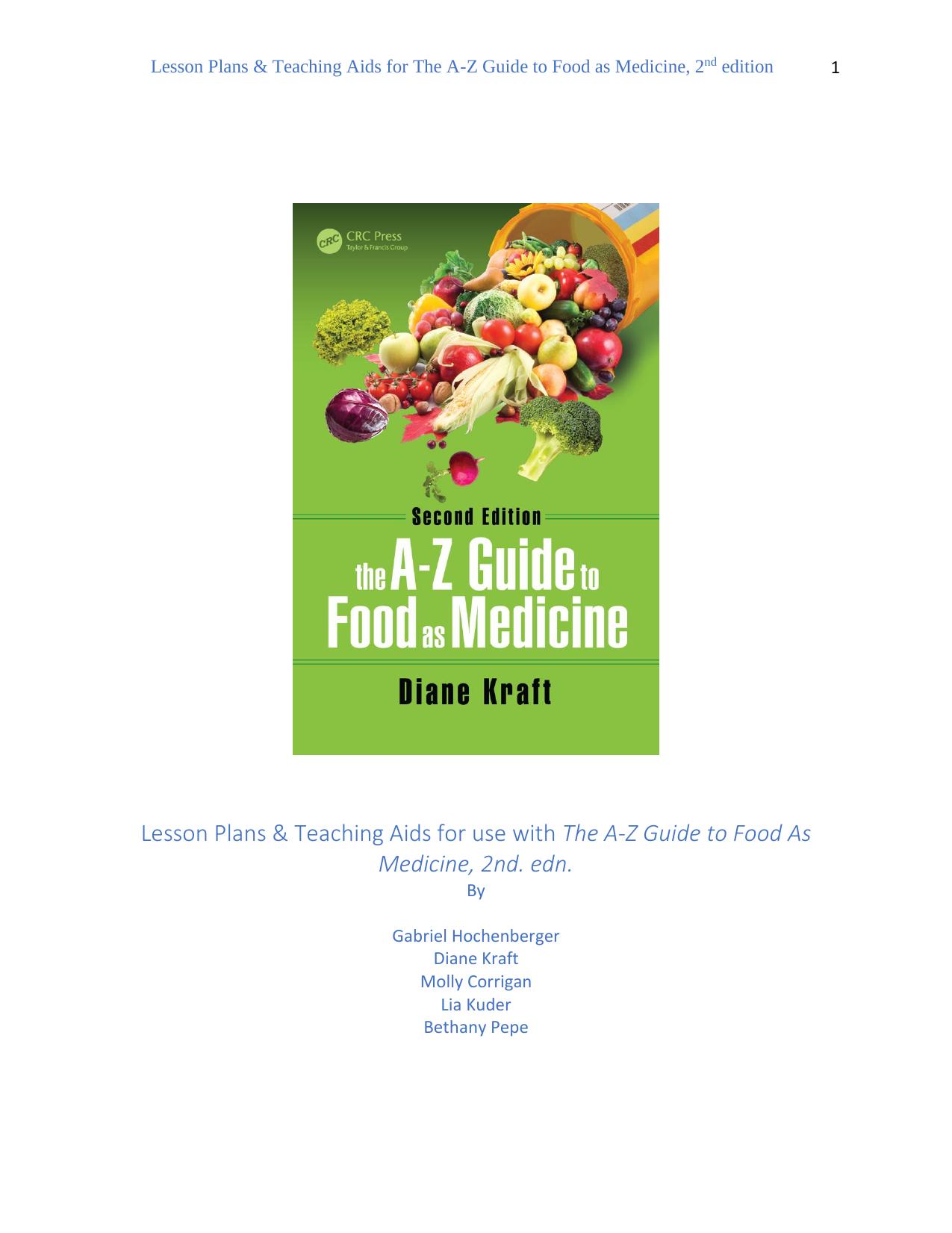 A-Z Guide to Food as Medicine 2nd ed Teaching Aids and Lesson Plans fnl by Microsoft Office User
