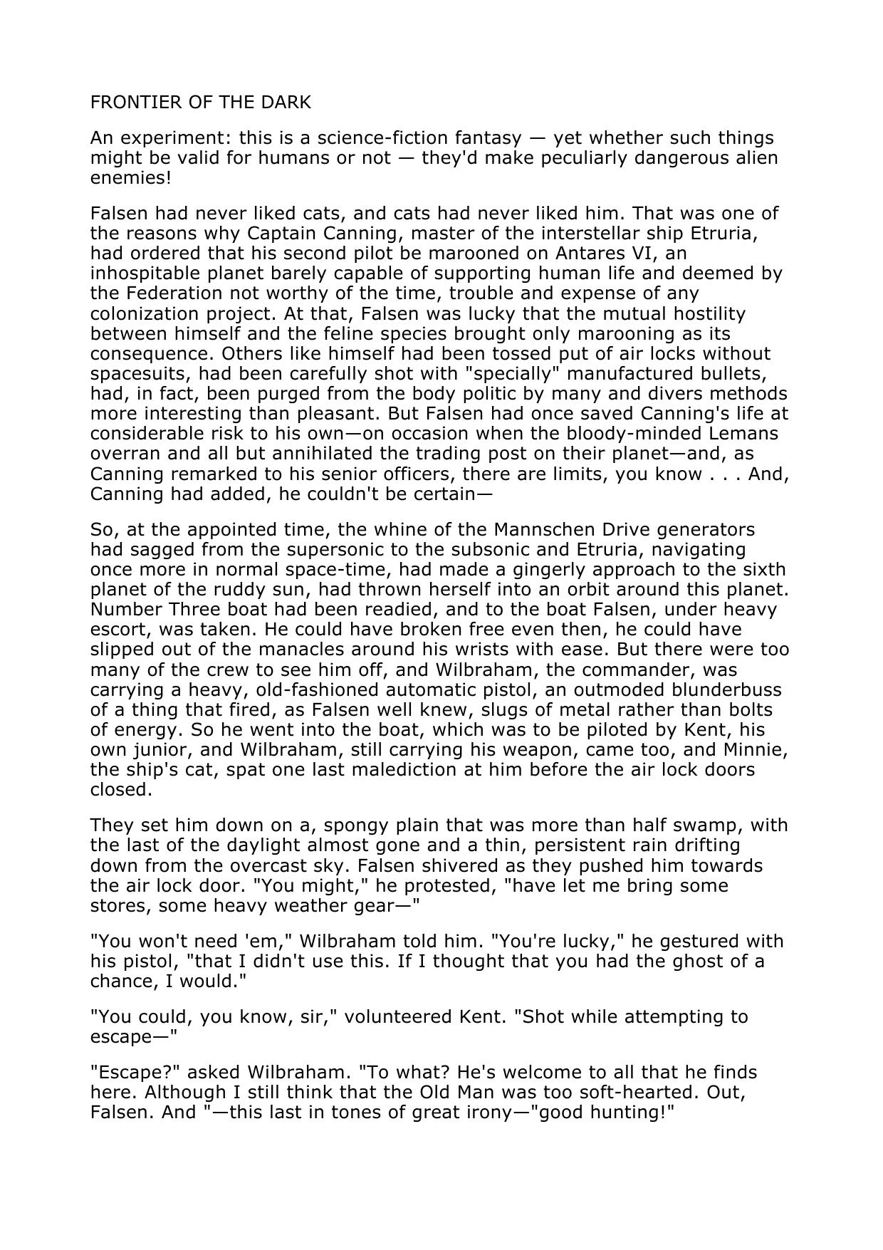 A. Bertram Chandler by Frontier Of the Dark