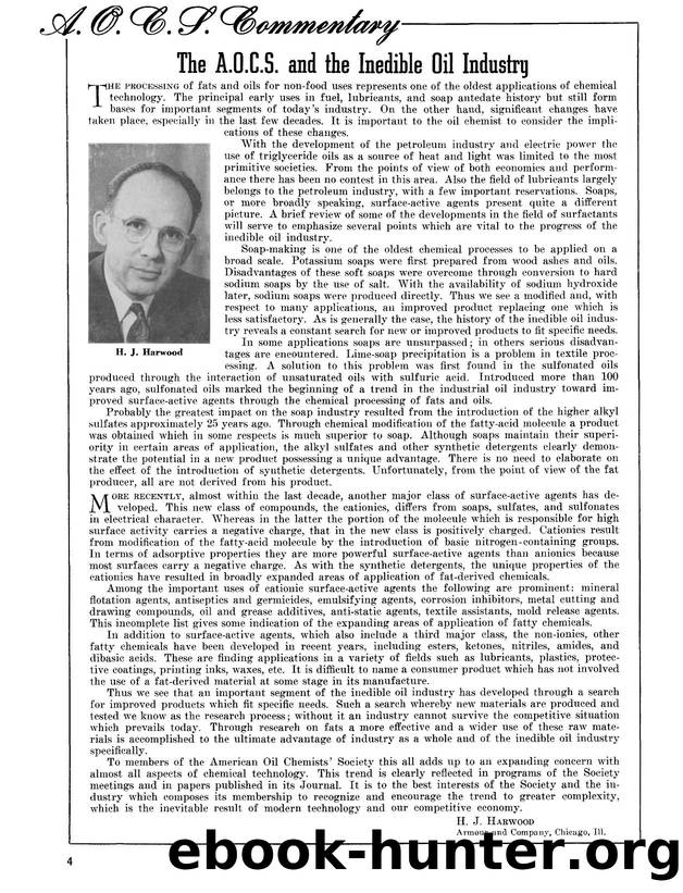 A. O. C. S. cammentary: The A.O.C.S. and the inedible oil industry by Unknown