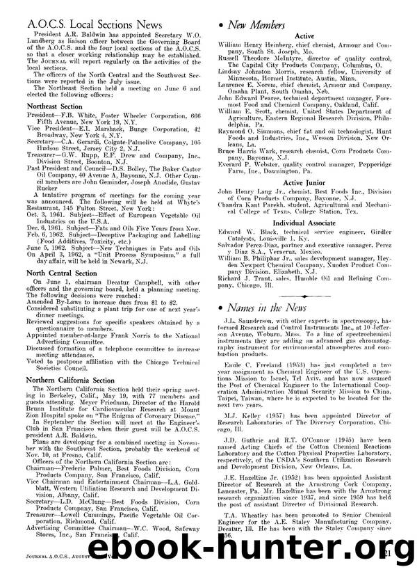 A.O.C.S. local sections news by Unknown