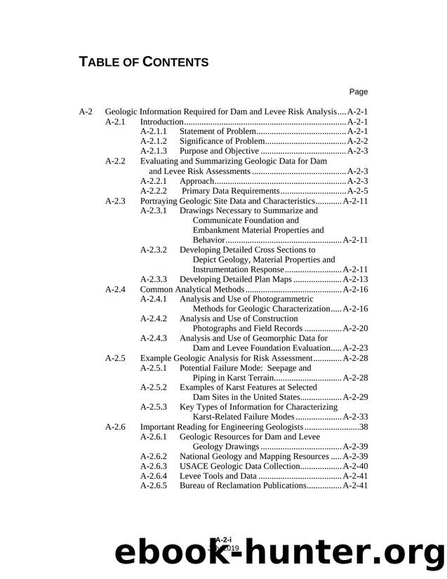 A2 Geographic Information Required for Dam and  Levee  Risk  Analysis by Bureau of Reclamation