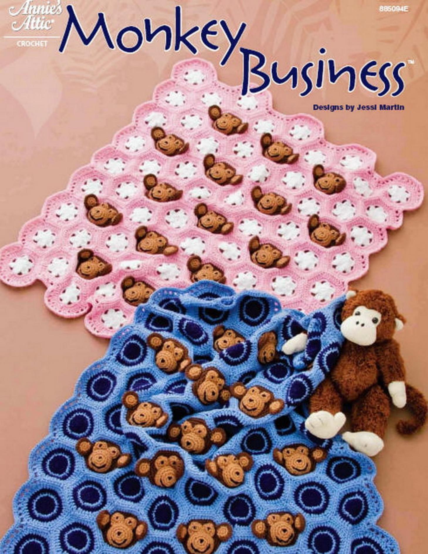 AA 885094E Monkey Business Baby Afghans by Unknown