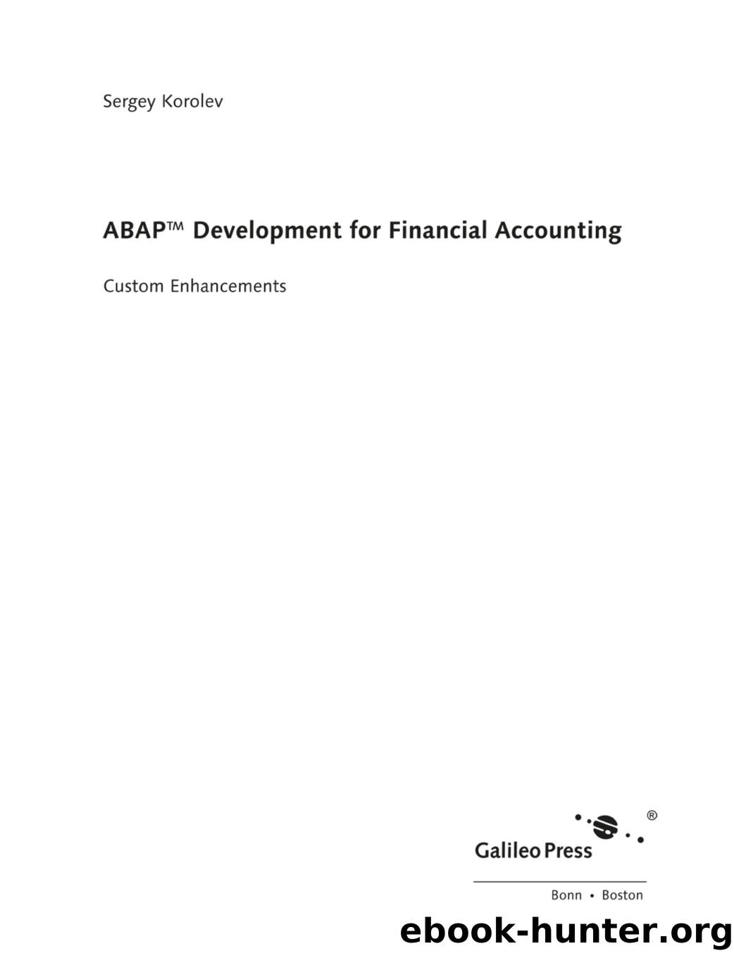 ABAP Development for Financial Accounting by Unknown