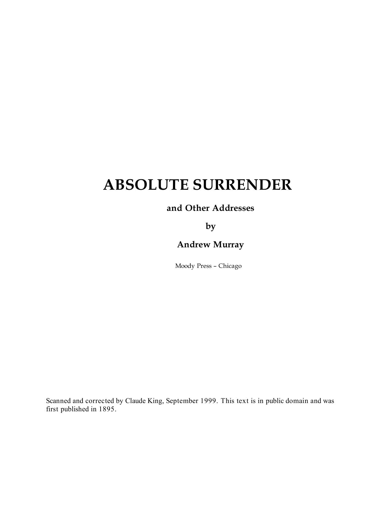 ABSOLUTE SURRENDER by Unknown