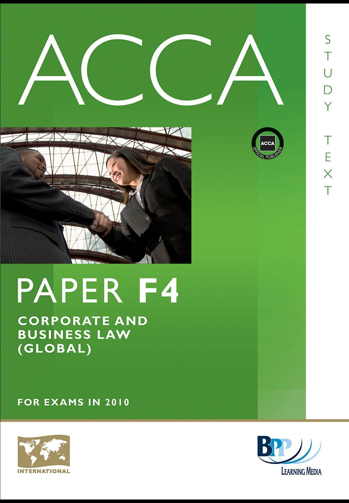 ACCA F4 - Corporate and Business Law (GLO) Study Text by Unknown