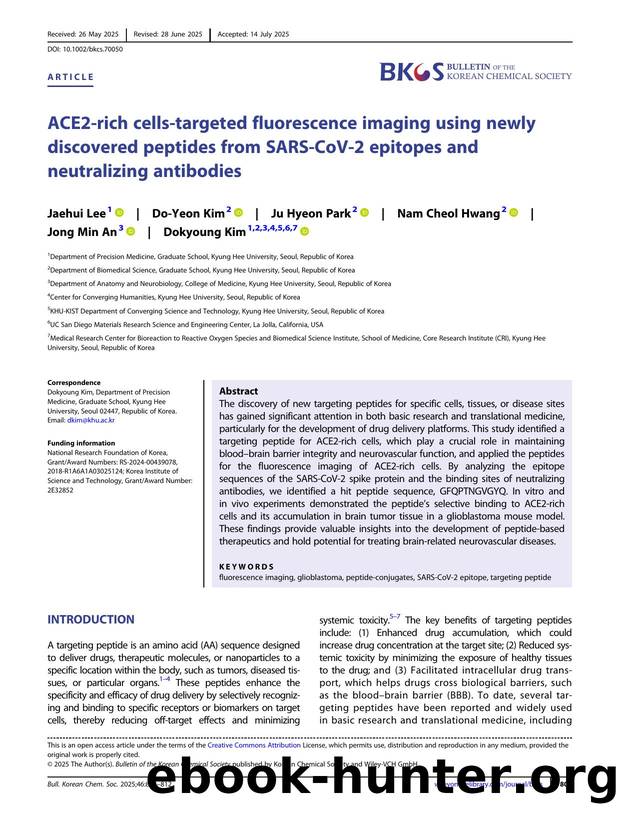 ACE2âRich CellsâTargeted Fluorescence Imaging using Newly Discovered Peptides from SARSâCoVâ2 Epitopes and Neutralizing Antibodies by Unknown