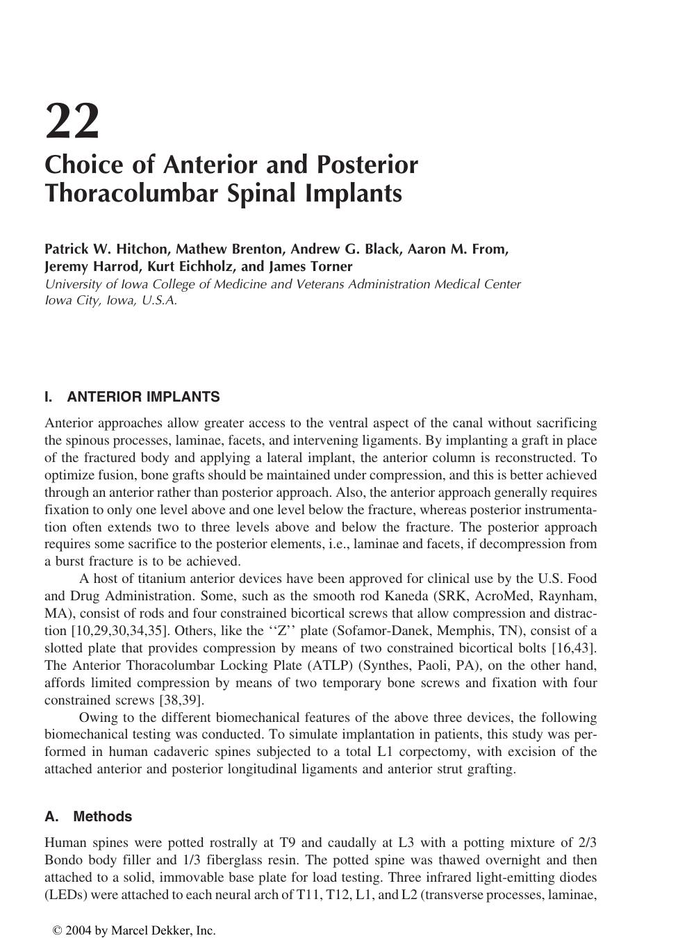 ADVANCES IN SPINAL FUSION Molecular Science, Biomechanics, and Clinical Management by Hitchon Patrick W. Brenton Matthew Black Andrew G. et al