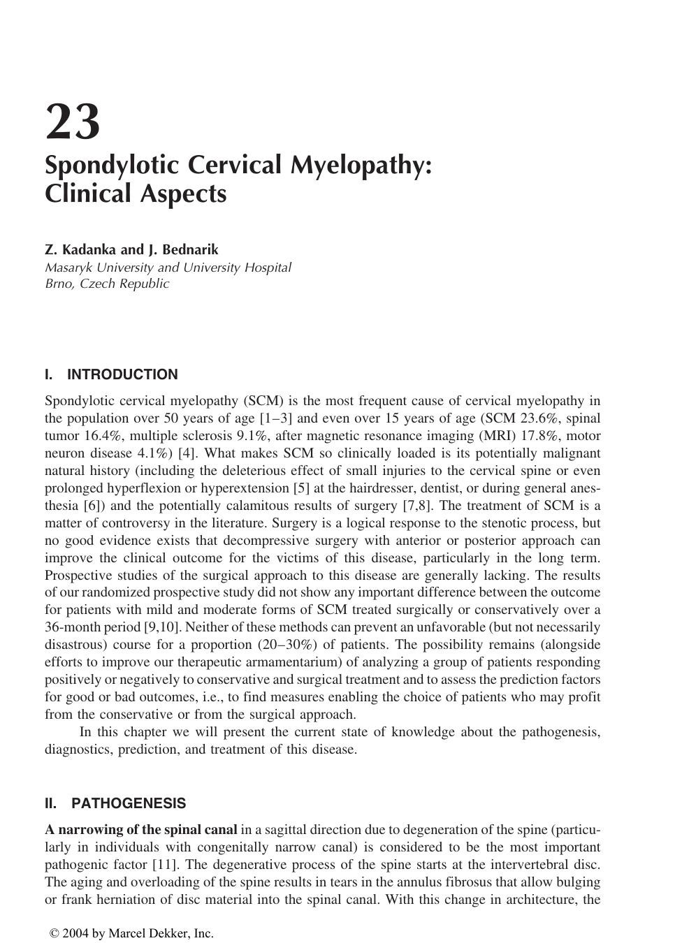 ADVANCES IN SPINAL FUSION Molecular Science, Biomechanics, and Clinical Management by Kadanka Z. and J. Bednarik