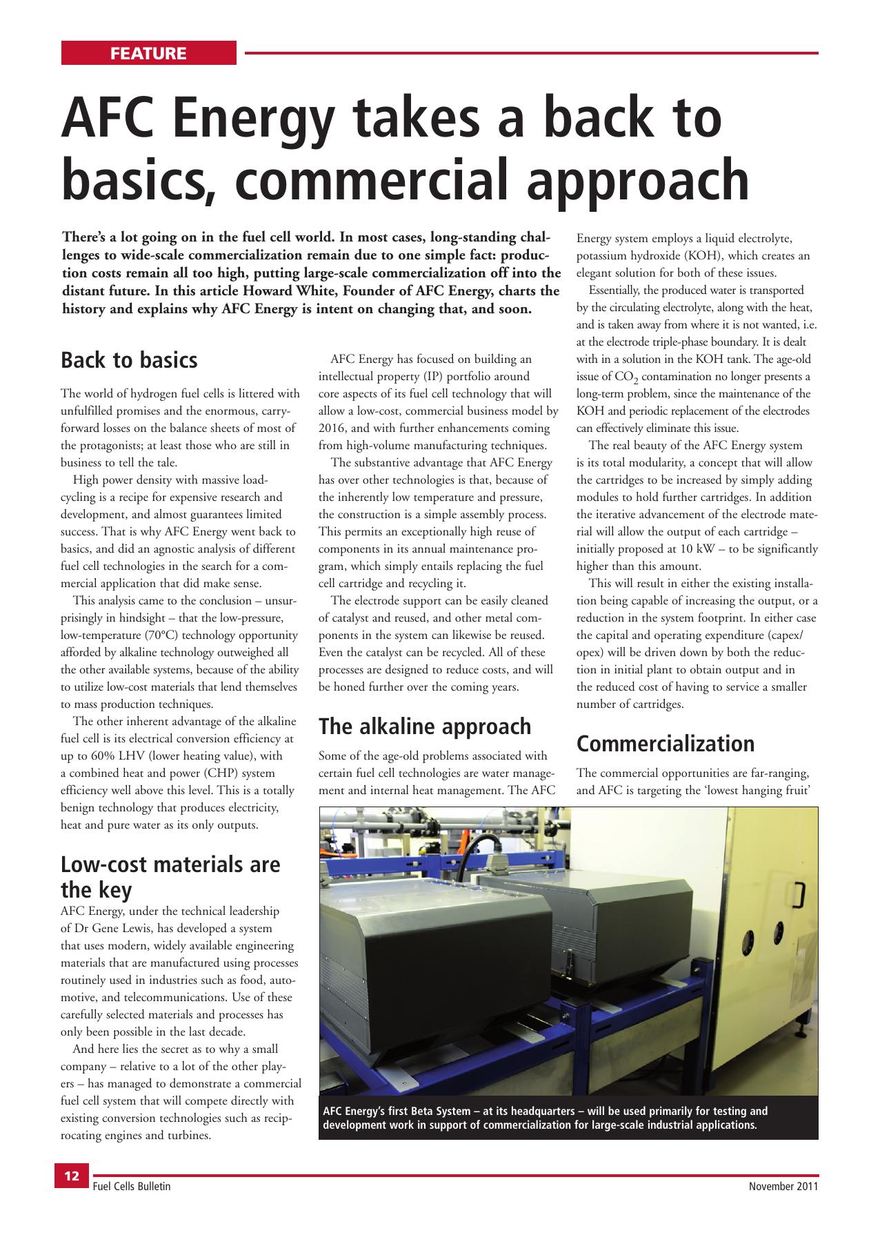 AFC Energy takes a back to basics, commercial approach by Unknown