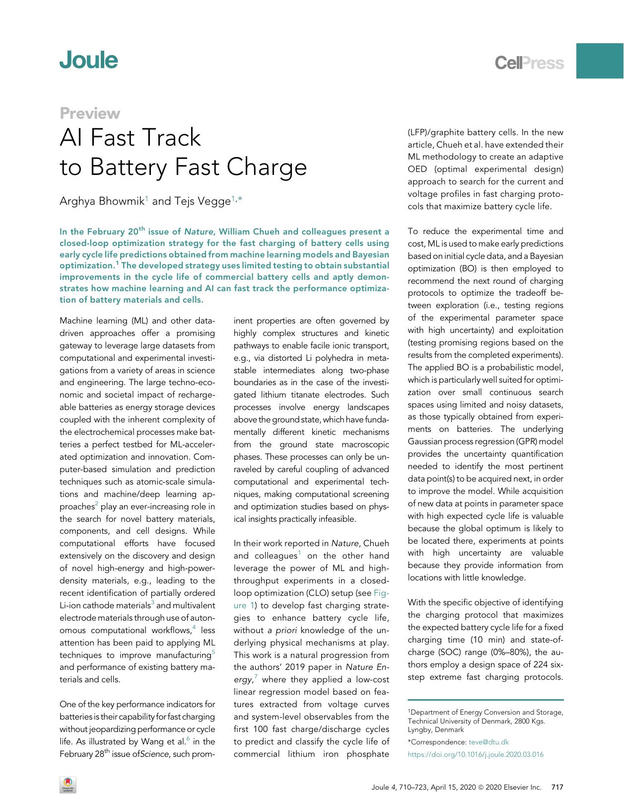 AI Fast Track to Battery Fast Charge by Arghya Bhowmik & Tejs Vegge