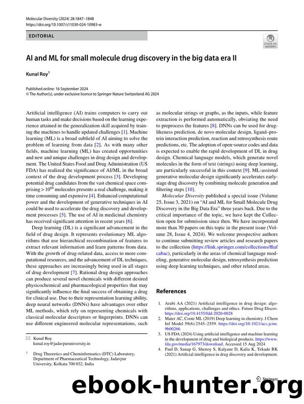 AI and ML for small molecule drug discovery in the big data era II by Kunal Roy