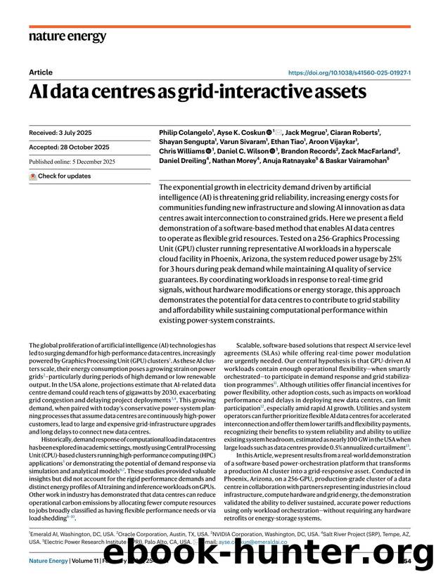 AI data centres as grid-interactive assets by unknow