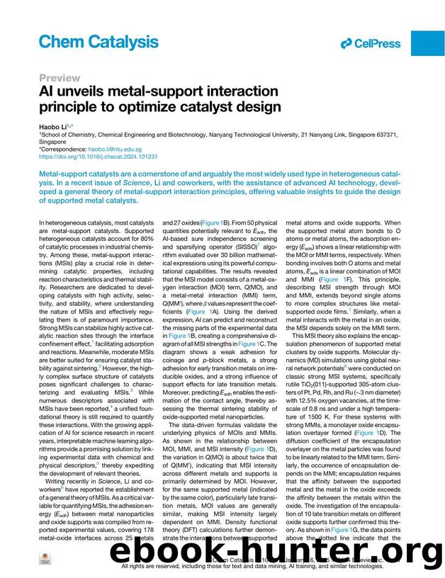 AI unveils metal-support interaction principle to optimize catalyst design by Haobo Li